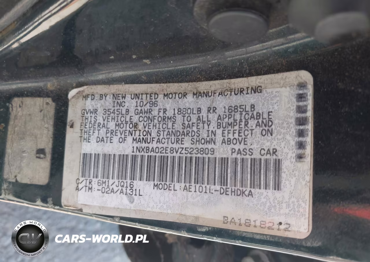 1997 Toyota Corolla Ce VIN:1NXBA02E8VZ523809 - 9