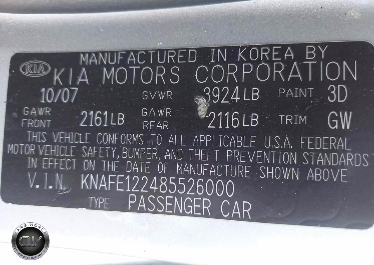 2008 Kia Spectra Ex VIN:KNAFE122485526000 - 9