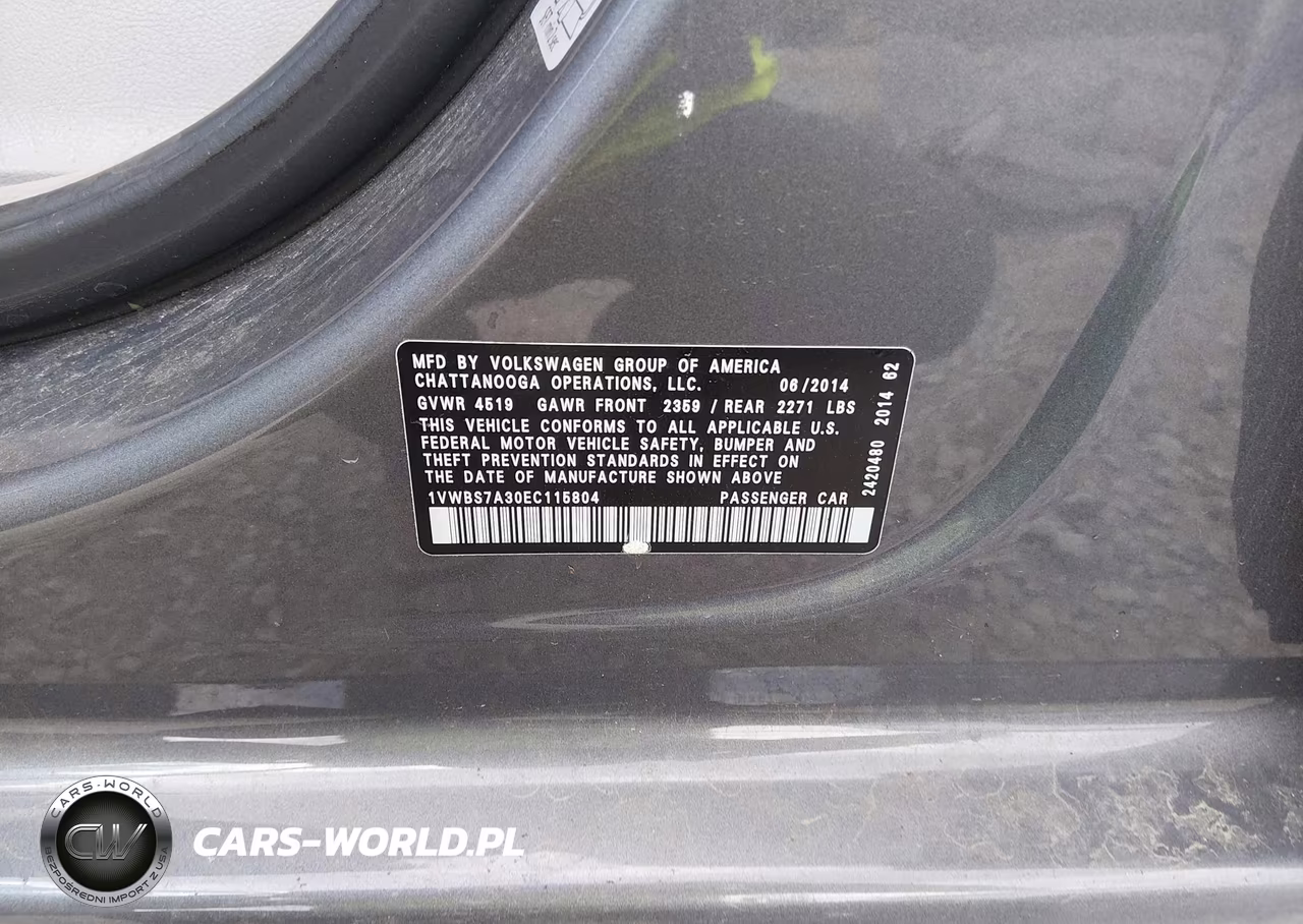 2014 Volkswagen Passat 1.8T Se VIN:1VWBS7A30EC115804 - 9