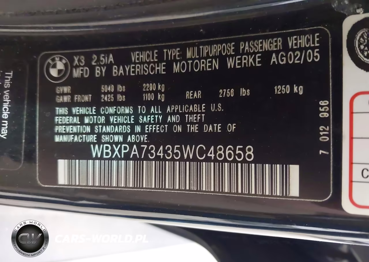 2005 BMW X3 2.5I VIN:WBXPA73435WC48658 - 9