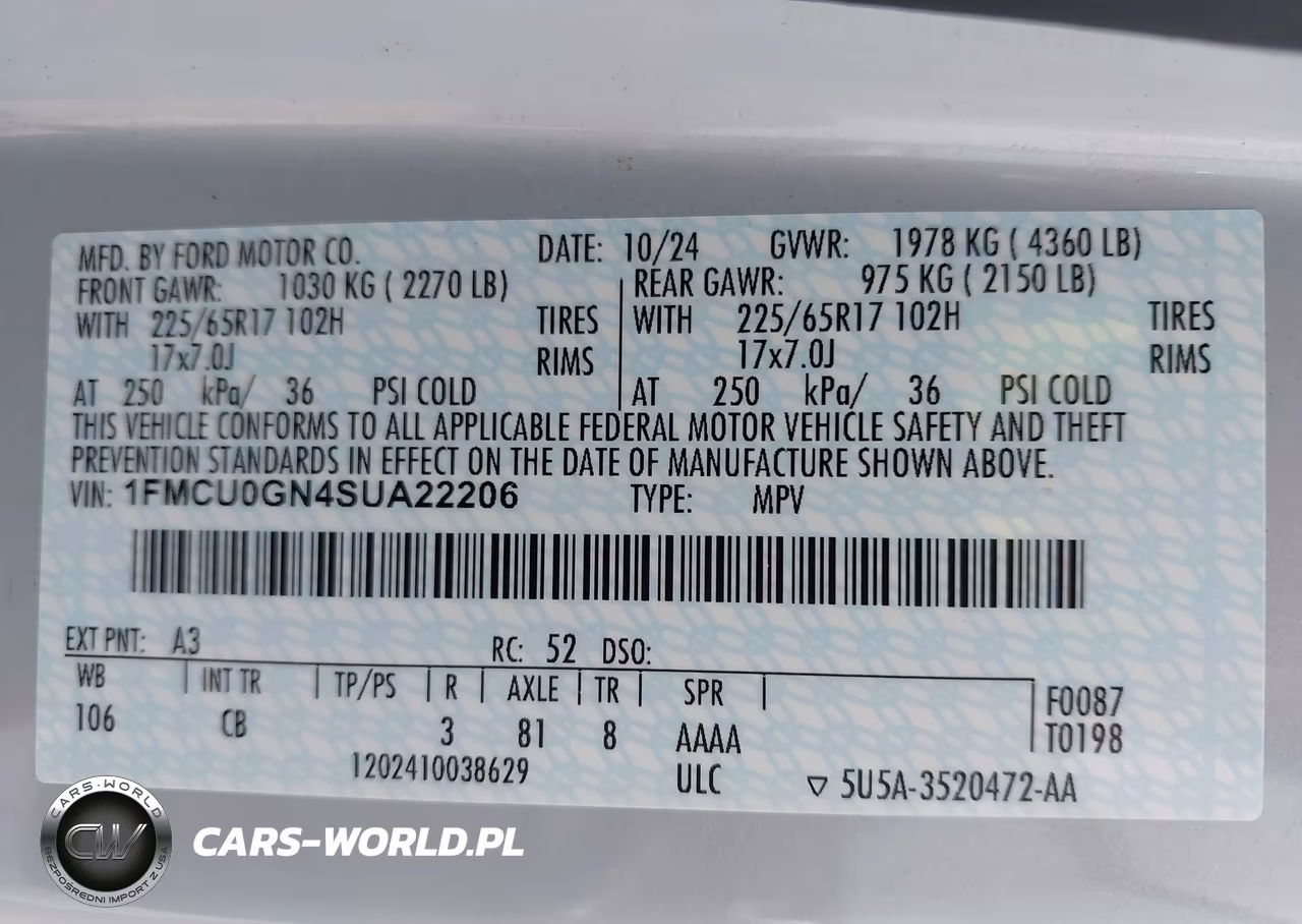 2025 Ford Escape Active VIN:1FMCU0GN4SUA22206 - 9
