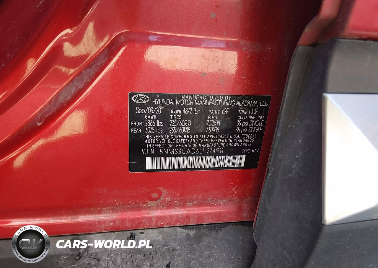 2020 Hyundai Santa Fe Sel VIN:5NMS3CAD6LH274911 - 9