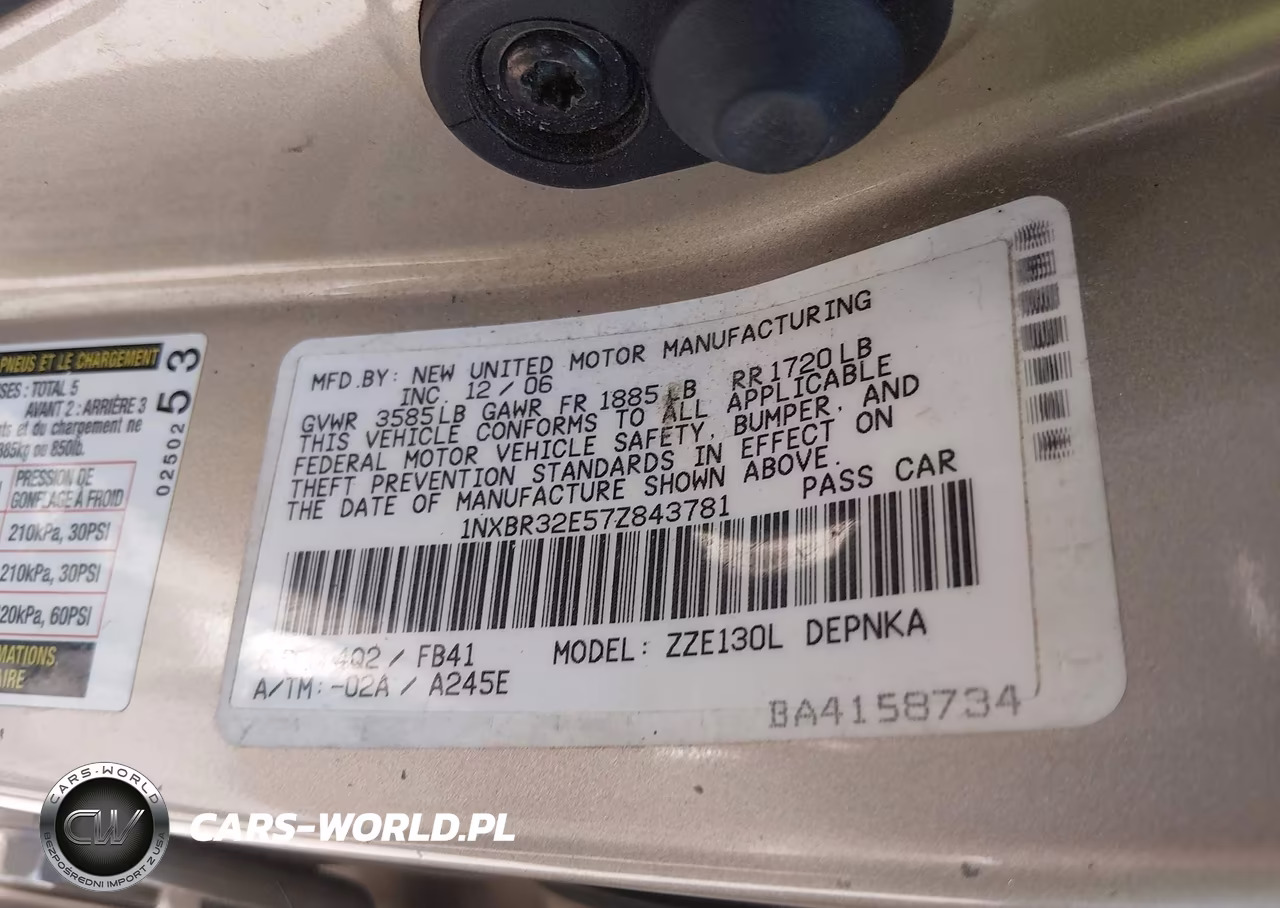 2007 Toyota Corolla Le VIN:1NXBR32E57Z843781 - 9