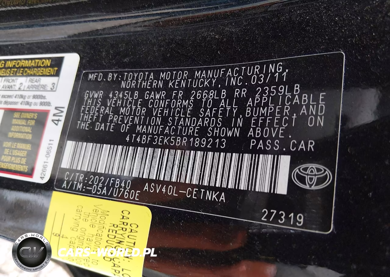 2011 Toyota Camry Le VIN:4T4BF3EK5BR189213 - 9