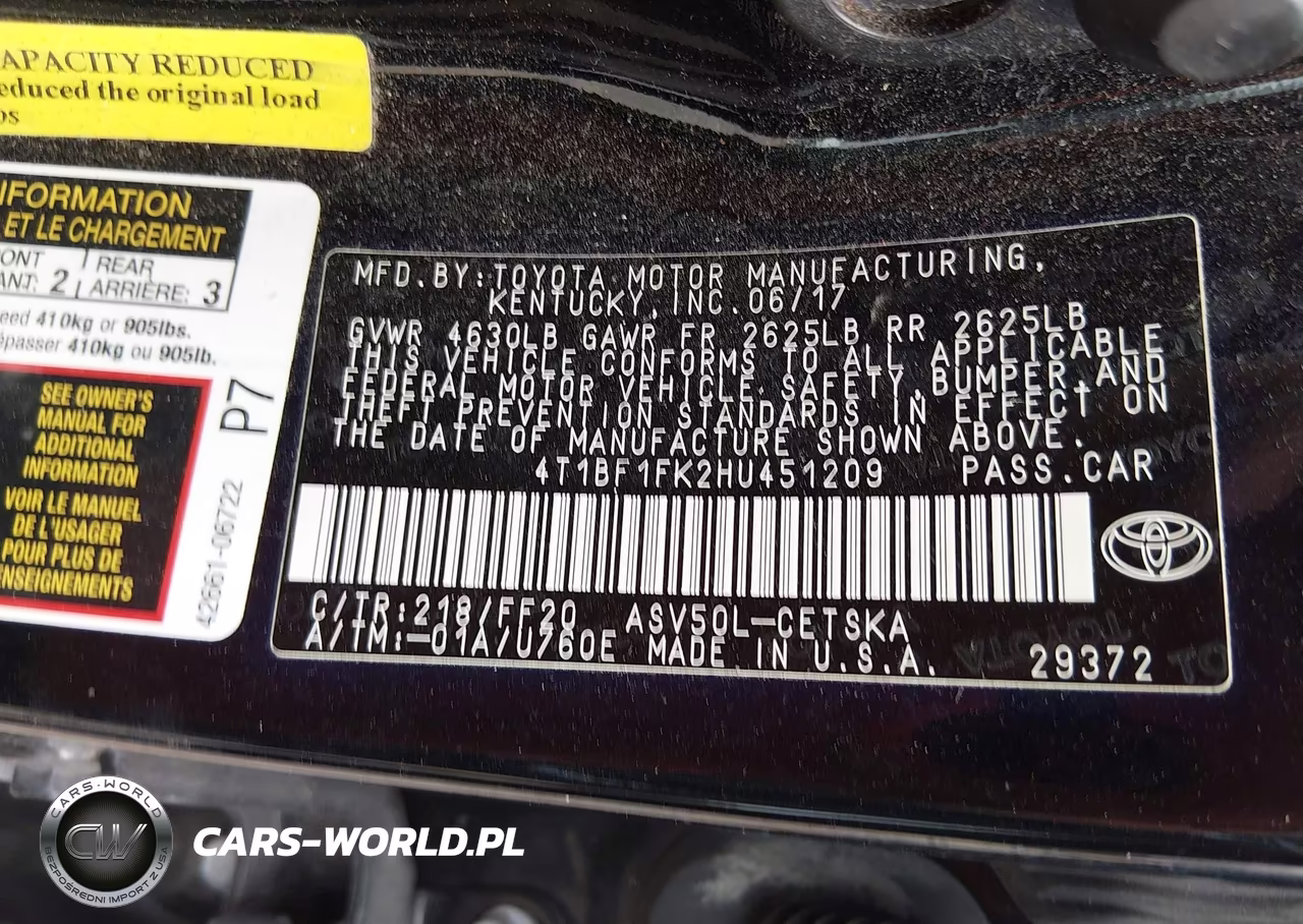 2017 Toyota Camry Se VIN:4T1BF1FK2HU451209 - 9