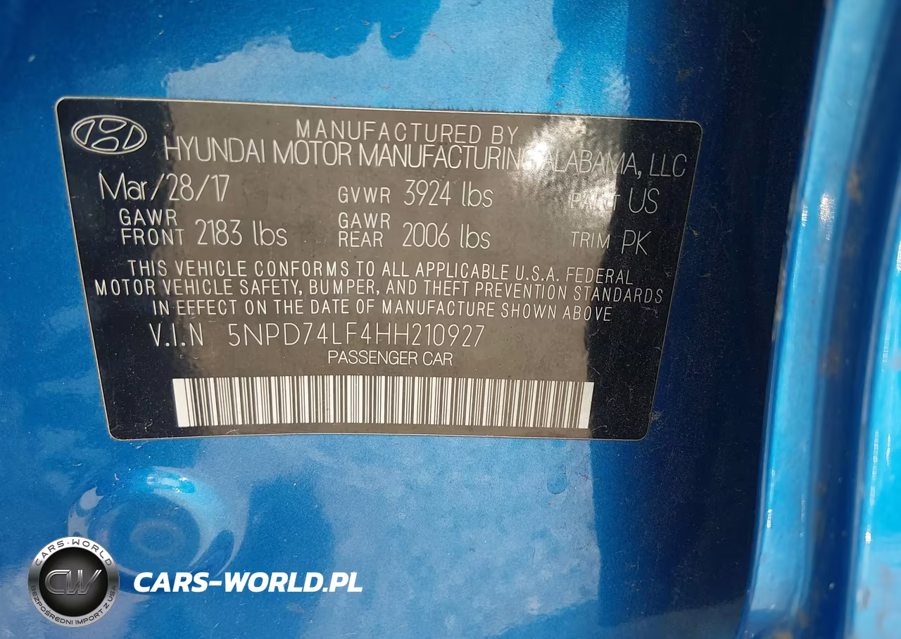 2017 Hyundai Elantra Se VIN:5NPD74LF4HH210927 - 9