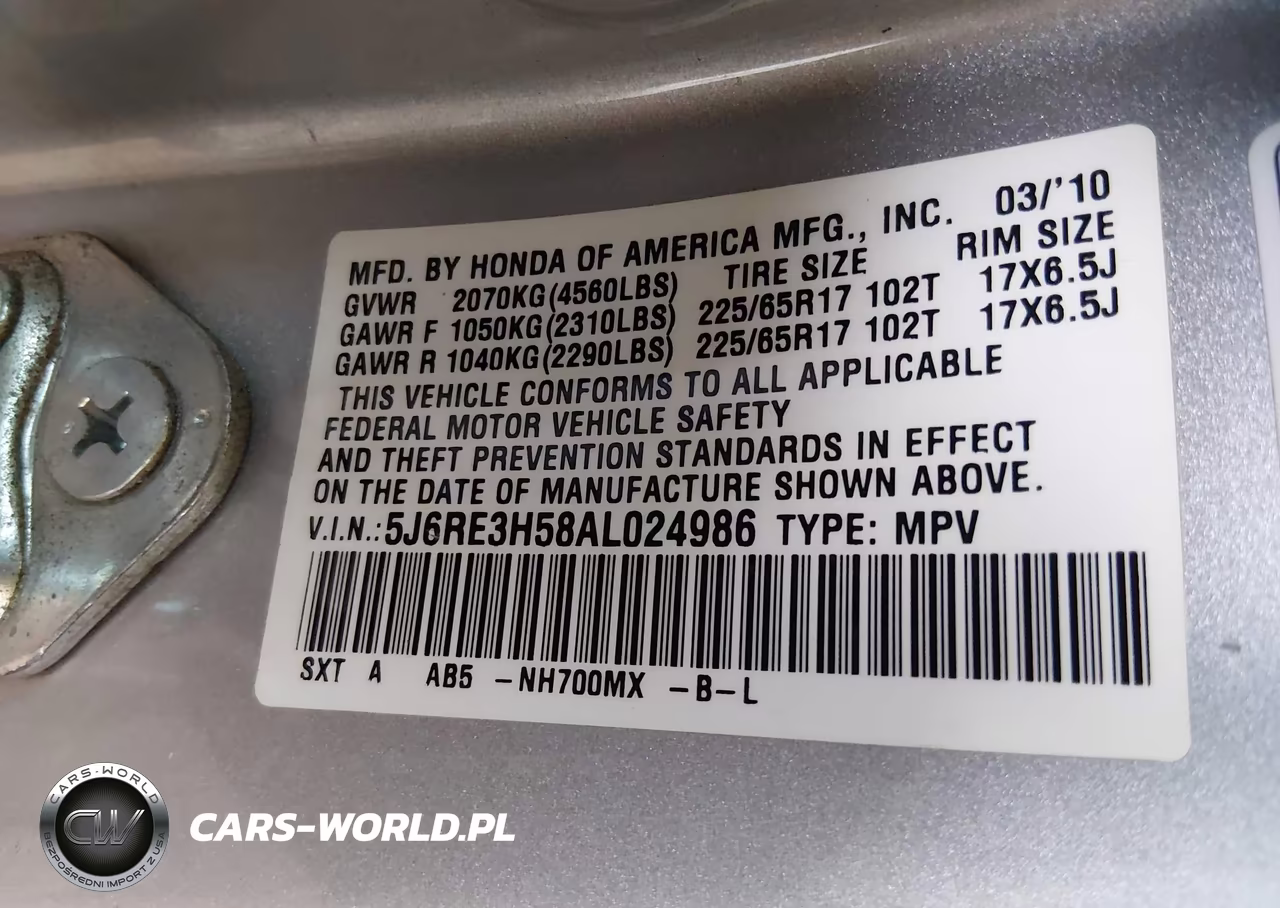 2010 Honda Cr-V Ex VIN:5J6RE3H58AL024986 - 9