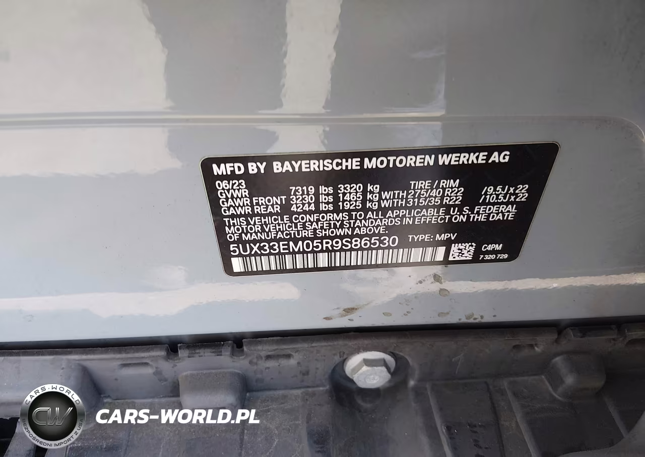 2024 BMW X7 M60I VIN:5UX33EM05R9S86530 - 9