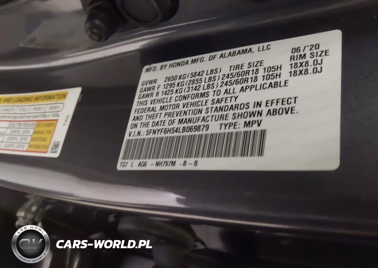 2020 Honda Pilot Awd Ex-L VIN:5FNYF6H54LB069879 - 9