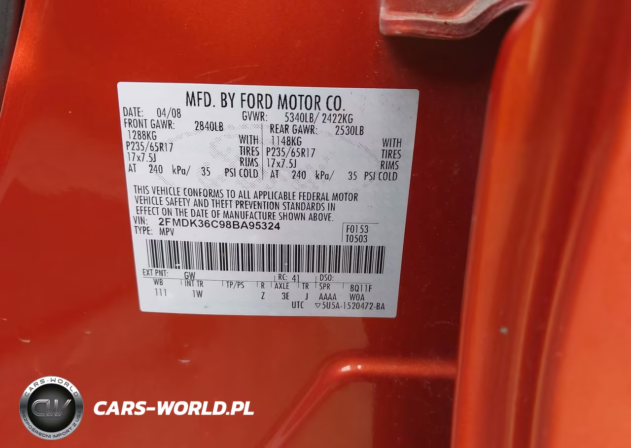 2008 Ford Edge Se VIN:2FMDK36C98BA95324 - 9