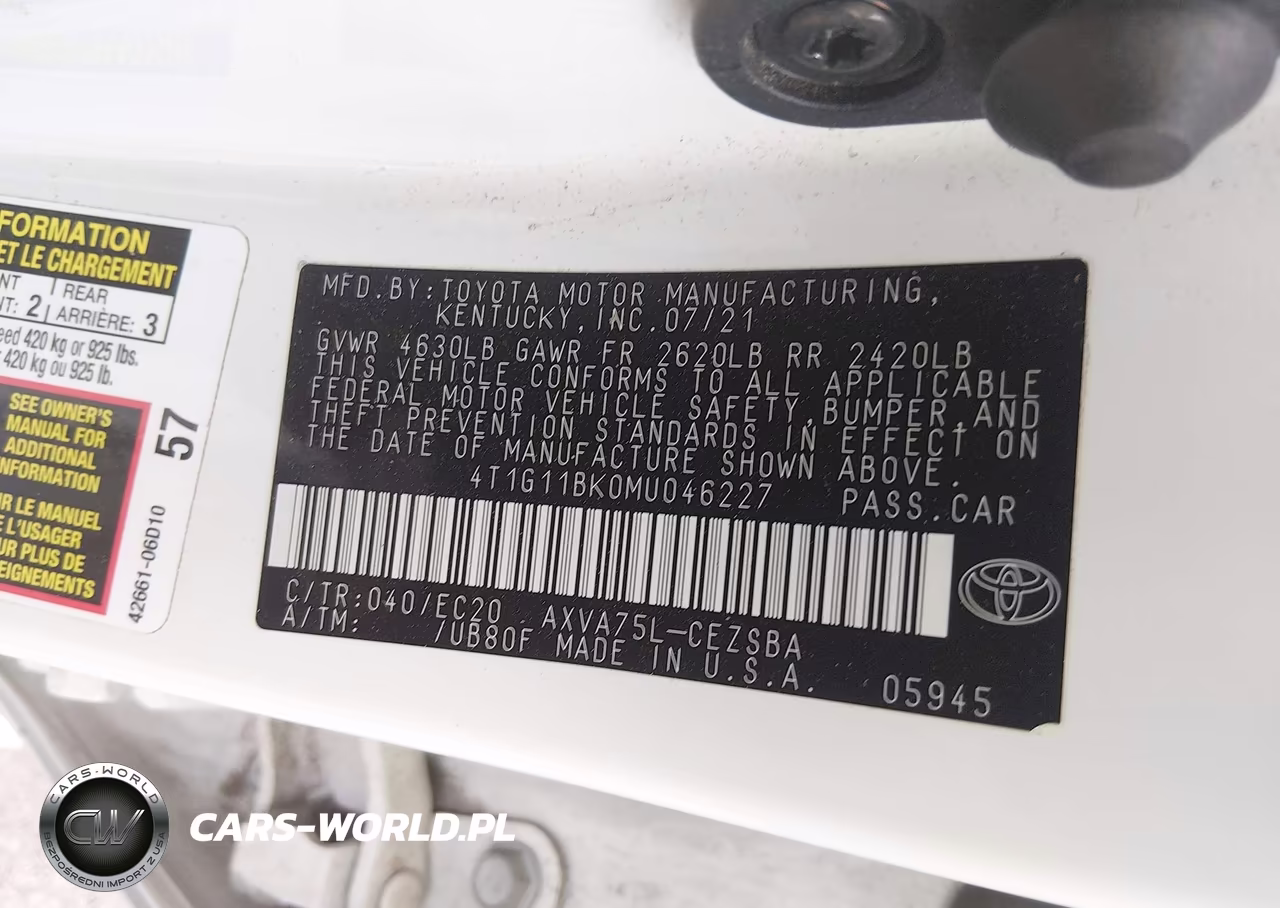 2021 Toyota Camry Se Nightshade Edition Awd VIN:4T1G11BK0MU046227 - 9