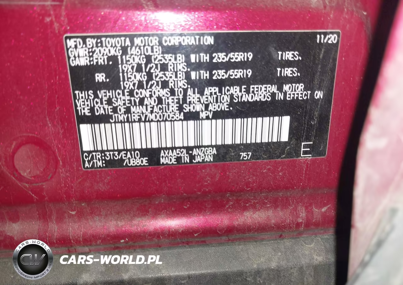 2021 Toyota Rav4 Limited VIN:JTMY1RFV7MD070584 - 9