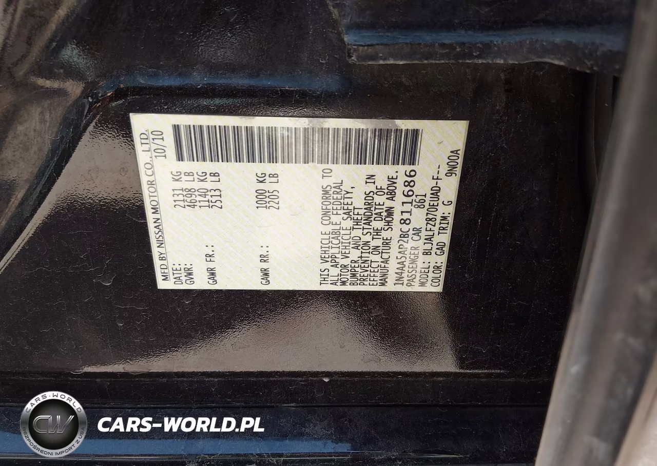 2011 Nissan Maxima 3.5 Sv VIN:1N4AA5AP2BC811686 - 9