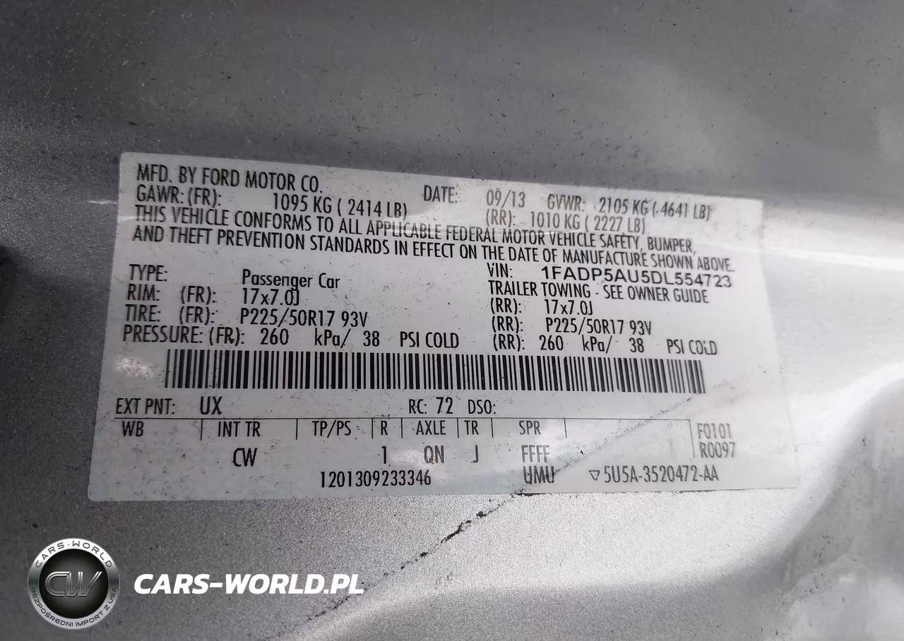 2013 Ford C-Max Hybrid Se VIN:1FADP5AU5DL554723 - 9