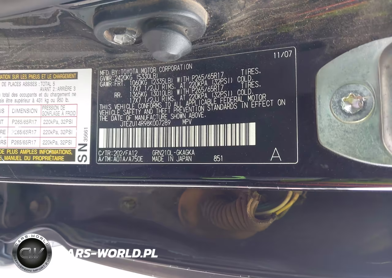 2008 Toyota 4Runner Sr5 V6 VIN:JTEZU14R98K007289 - 9