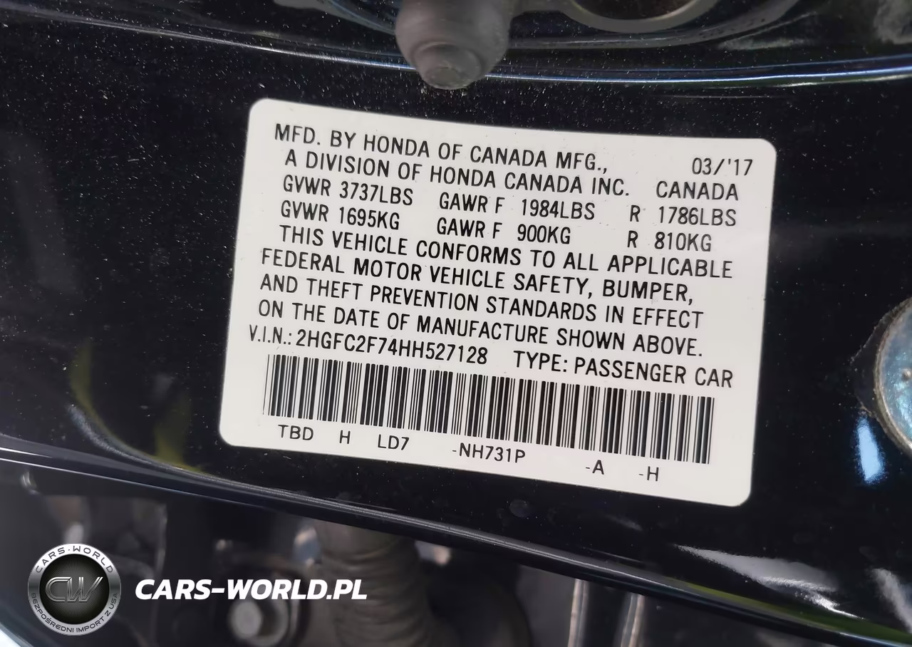 2017 Honda Civic Ex VIN:2HGFC2F74HH527128 - 9