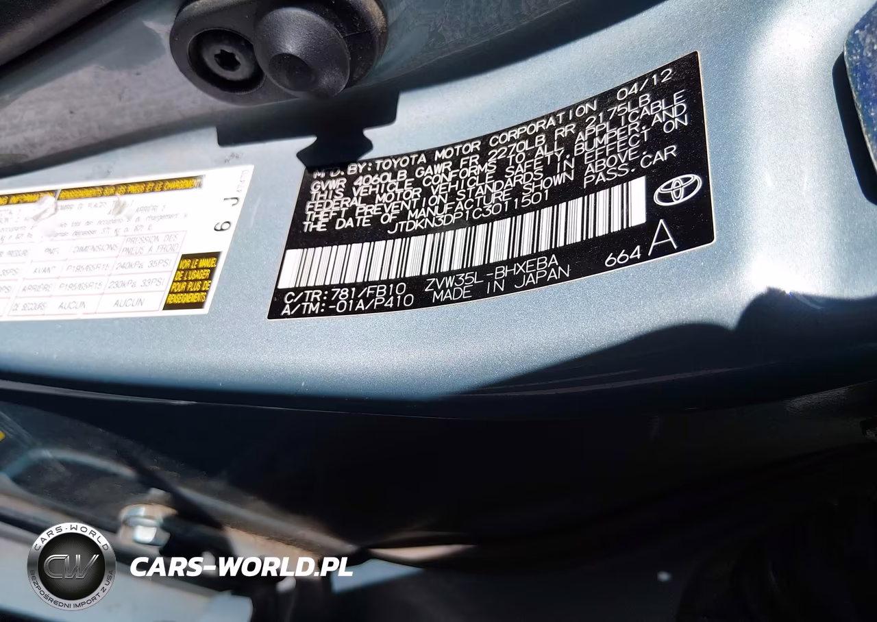2012 Toyota Prius Plug-In VIN:JTDKN3DP1C3011501 - 9