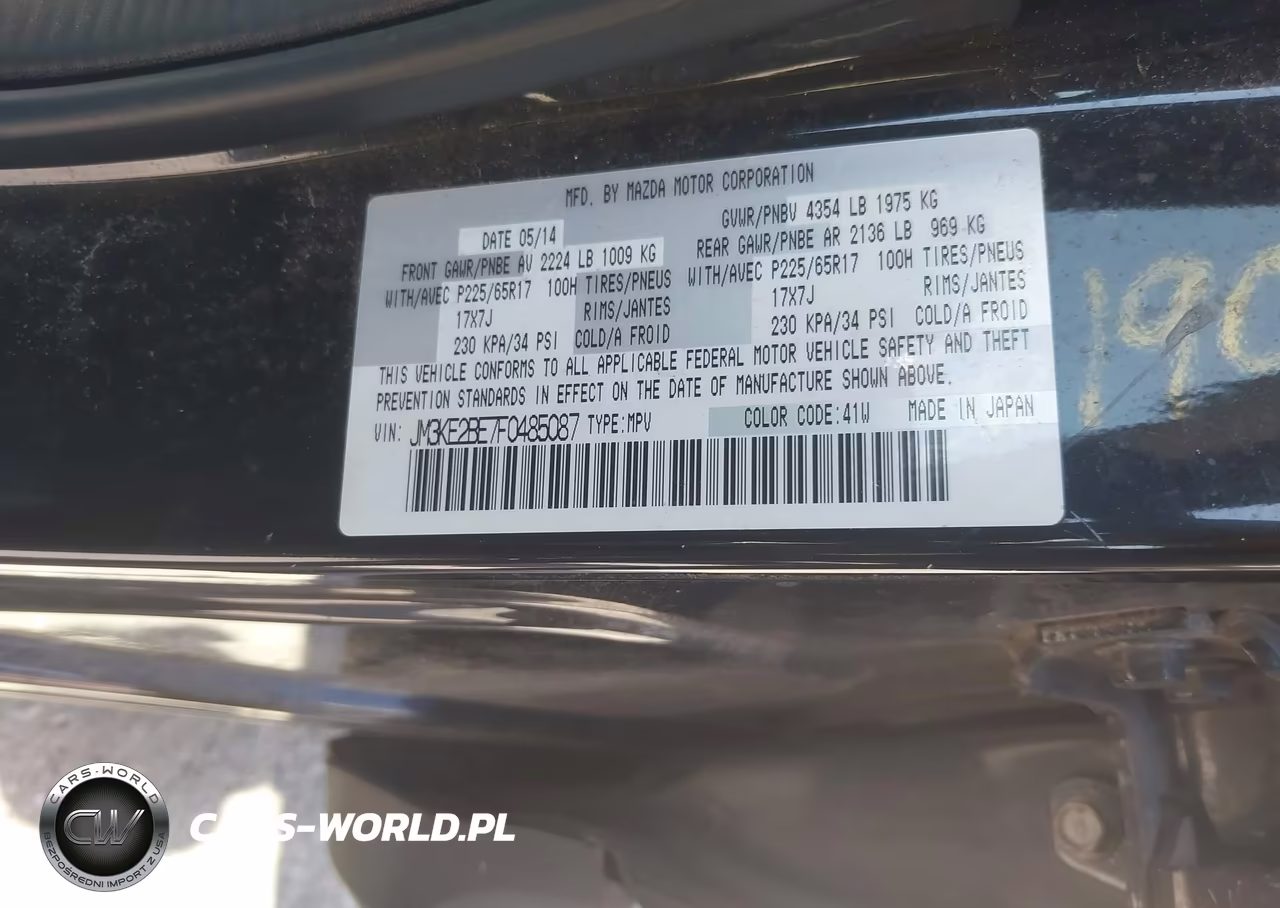 2015 Mazda Cx-5 Sport VIN:JM3KE2BE7F0485087 - 9