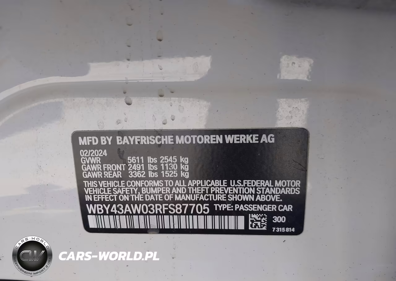 2024 BMW I4 Gran Coupe Edrive35 VIN:WBY43AW03RFS87705 - 9