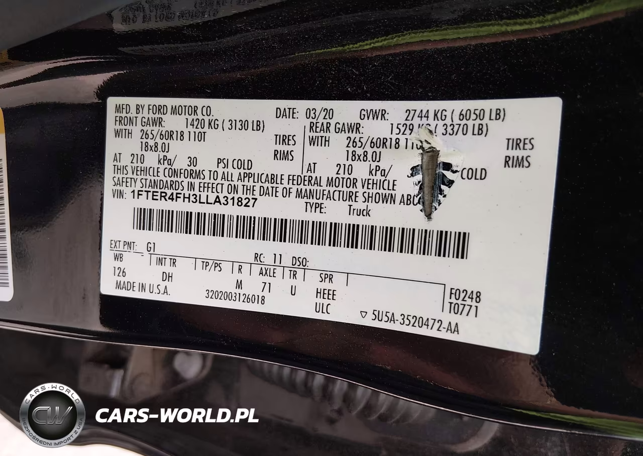 2020 Ford Ranger Lariat VIN:1FTER4FH3LLA31827 - 9