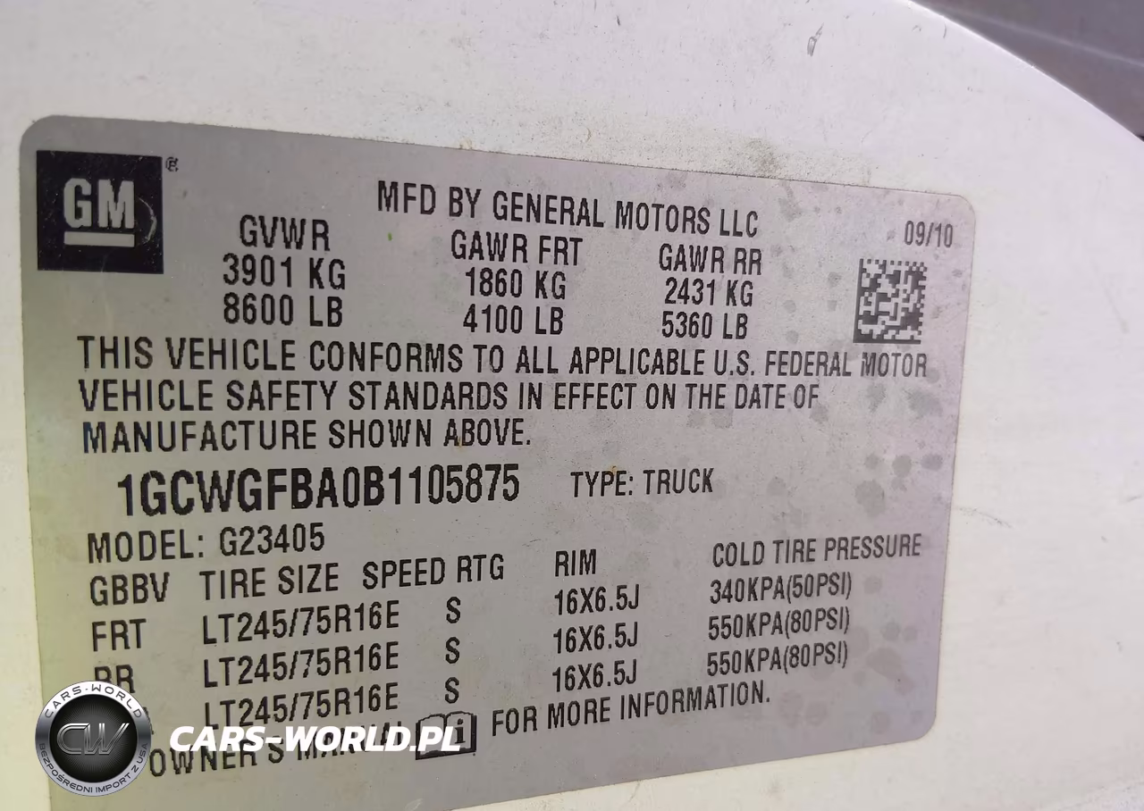 2011 Chevrolet Express 2500 Work Van VIN:1GCWGFBA0B1105875 - 9