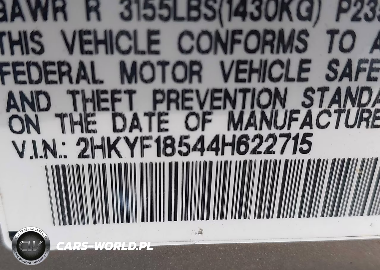 2004 Honda Pilot Ex-L VIN:2HKYF18544H622715 - 9