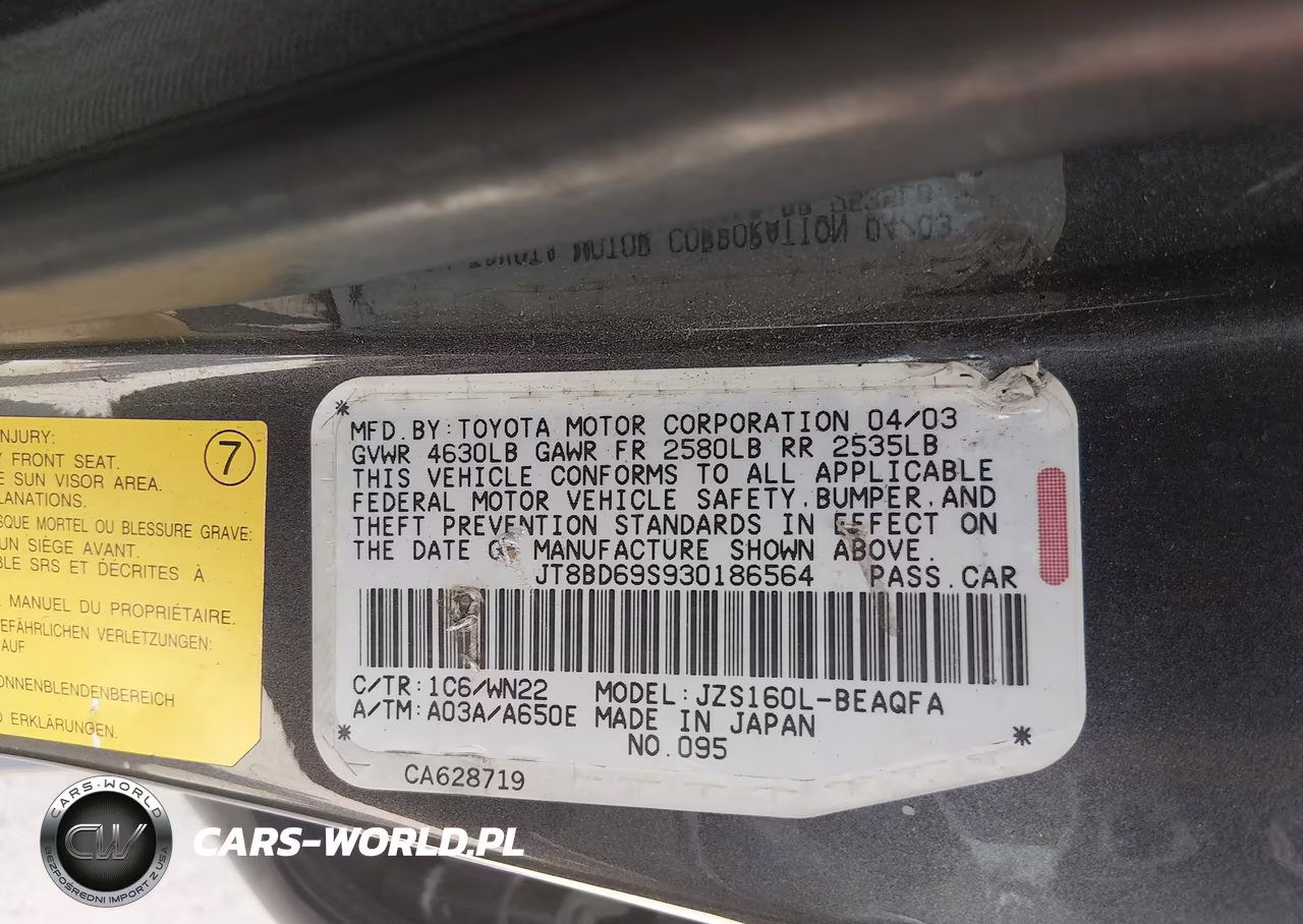 2003 Lexus Gs 300 VIN:JT8BD69S930186564 - 9