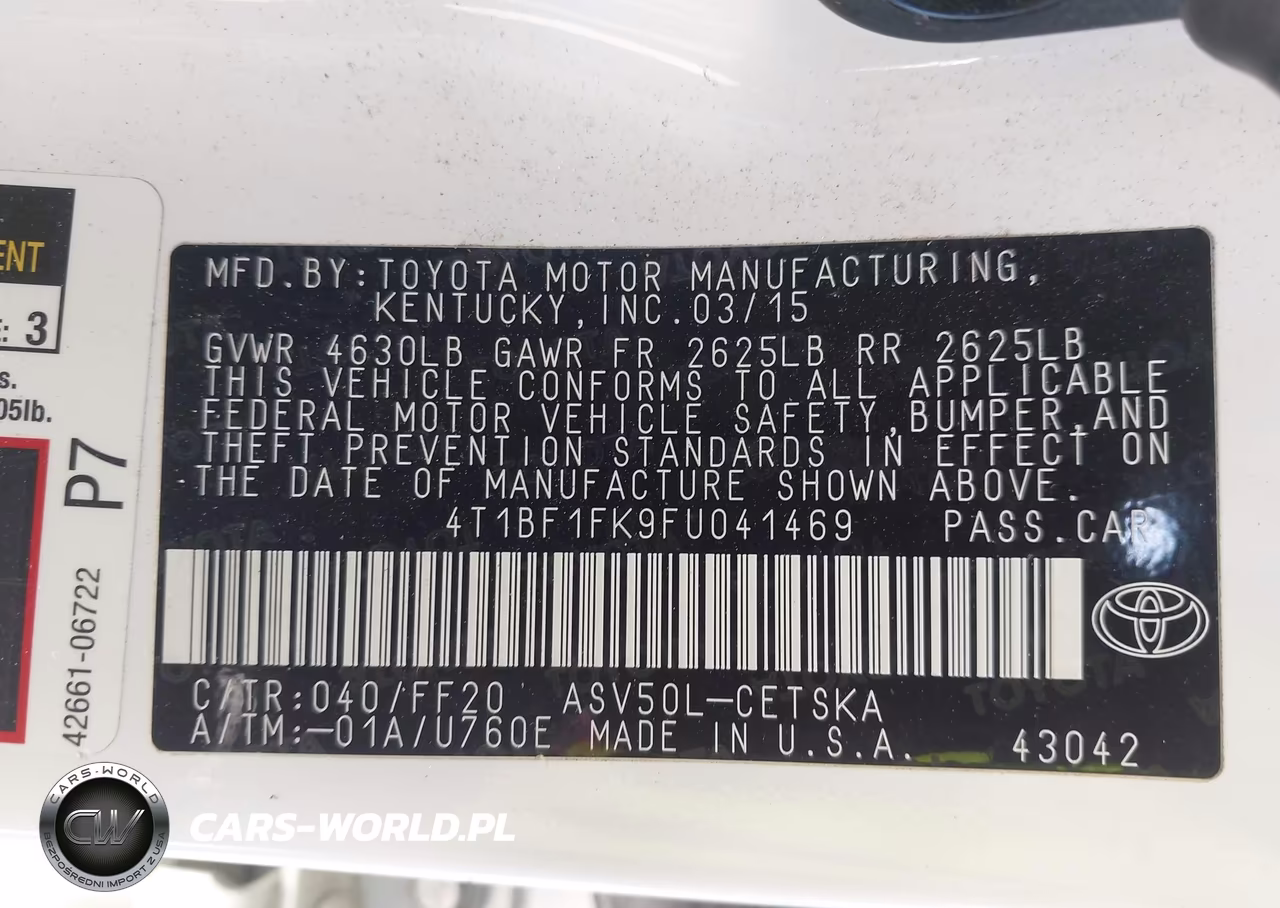 2015 Toyota Camry Se VIN:4T1BF1FK9FU041469 - 9