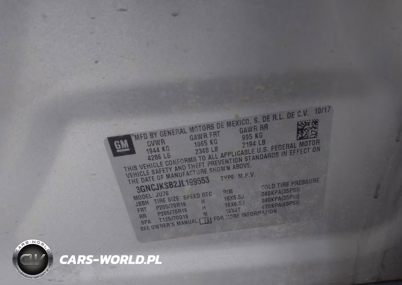 2018 Chevrolet Trax Ls VIN:3GNCJKSB2JL199553 - 9