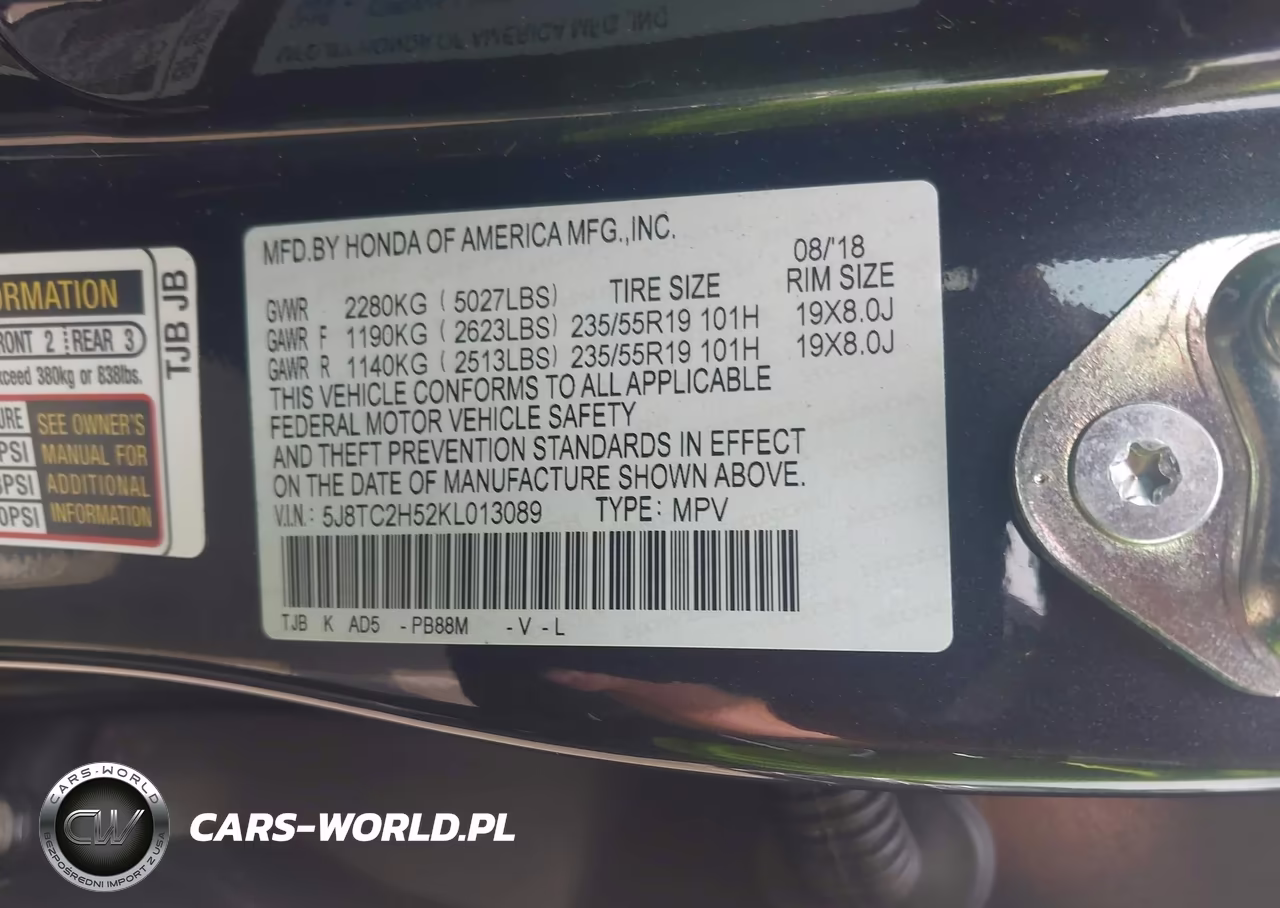 2019 Acura Rdx Technology Package VIN:5J8TC2H52KL013089 - 9