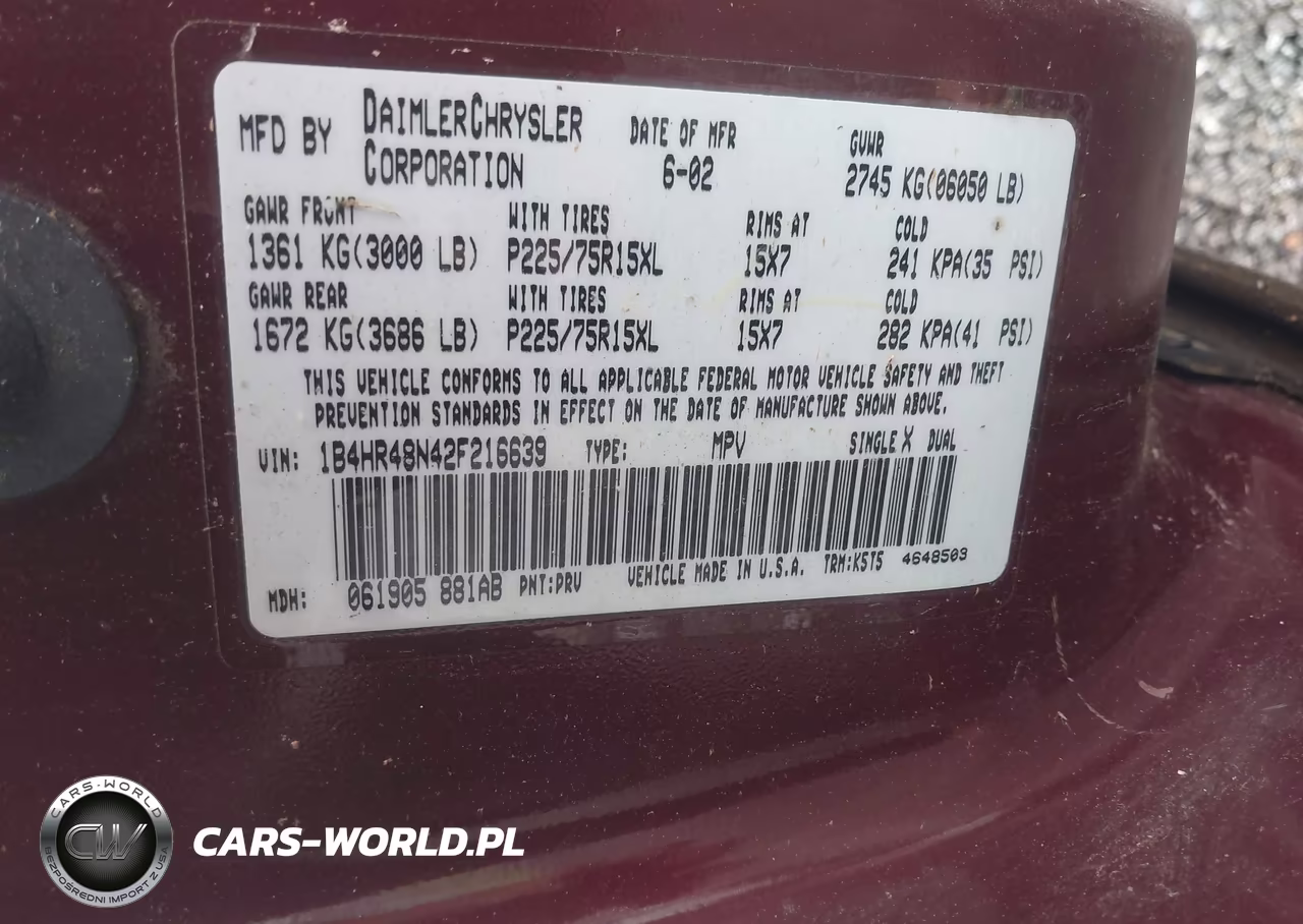 2002 Dodge Durango Slt VIN:1B4HR48N42F216639 - 9