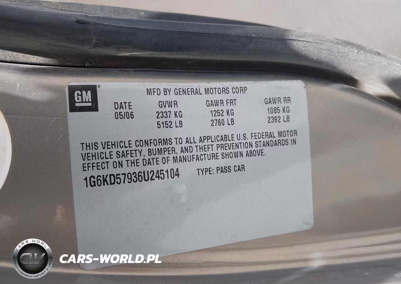 2006 Cadillac Dts 1Se VIN:1G6KD57936U245104 - 9
