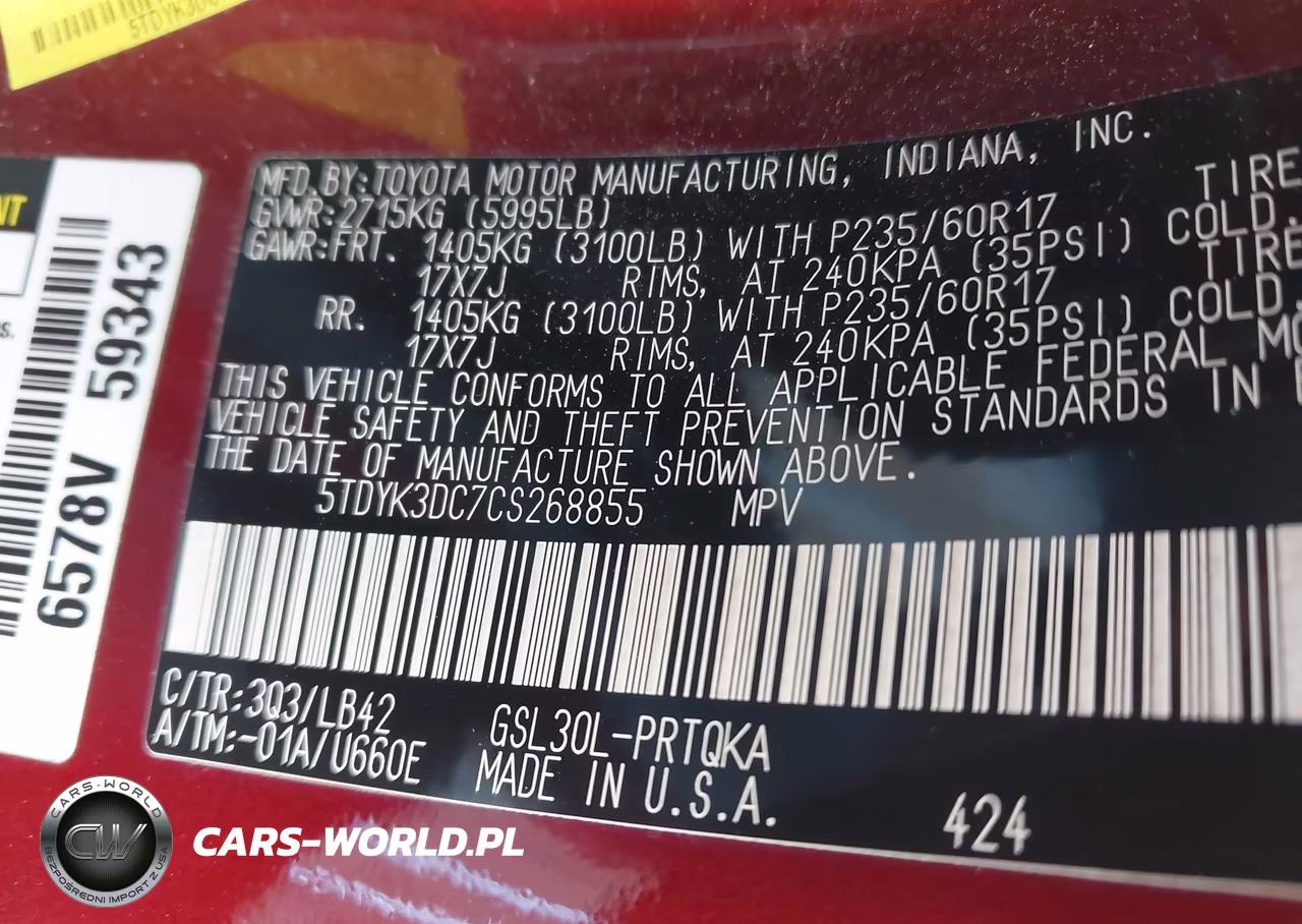 2012 Toyota Sienna Xle V6 8 Passenger VIN:5TDYK3DC7CS268855 - 9