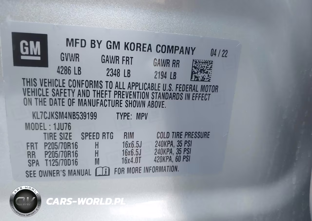 2022 Chevrolet Trax Fwd Ls VIN:KL7CJKSM4NB539199 - 9