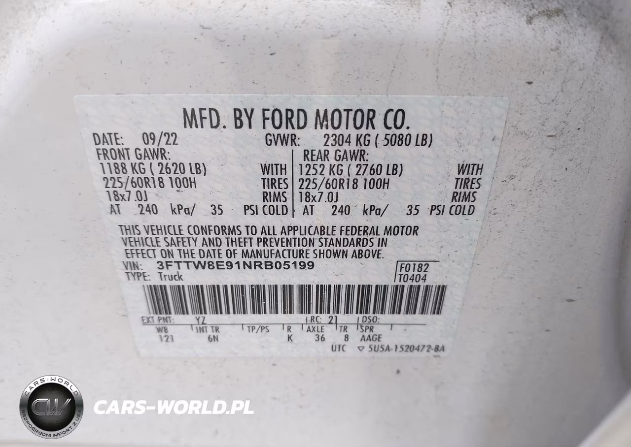 2022 Ford Maverick Lariat VIN:3FTTW8E91NRB05199 - 9