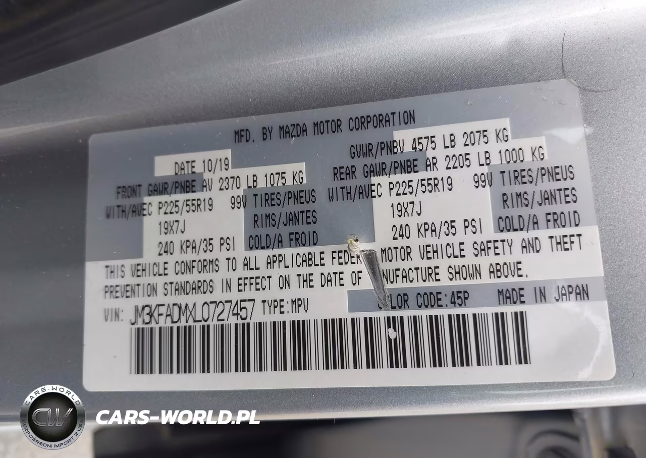 2020 Mazda Cx-5 Grand Touring VIN:JM3KFADMXL0727457 - 9