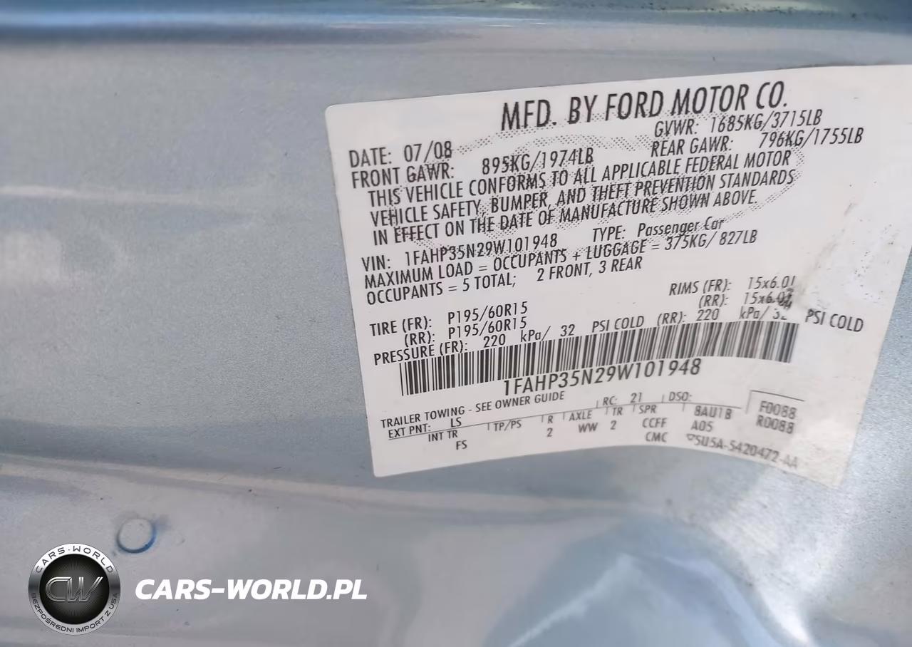 2009 Ford Focus Se VIN:1FAHP35N29W101948 - 9