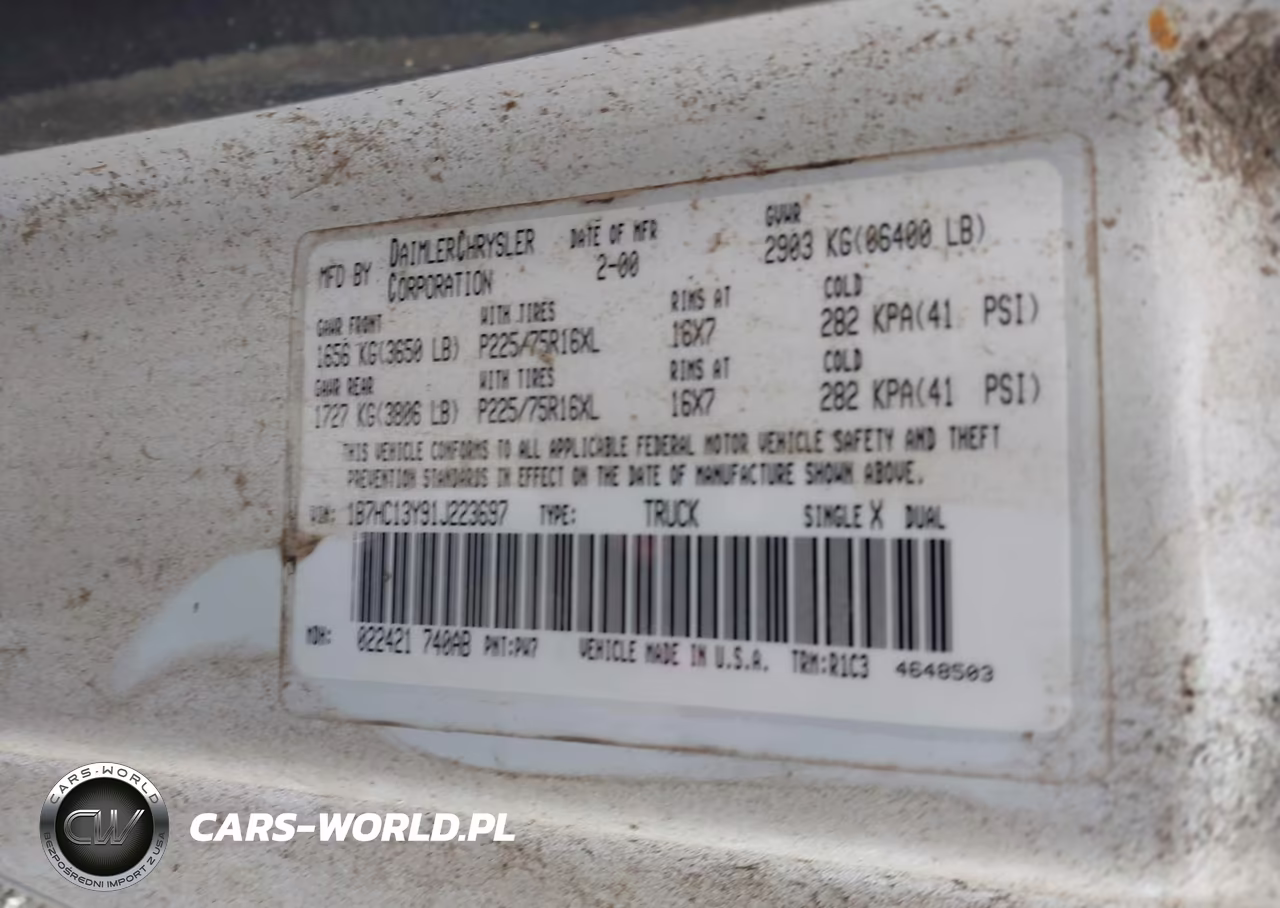 2001 Dodge Ram 1500 St VIN:1B7HC13Y91J223697 - 9