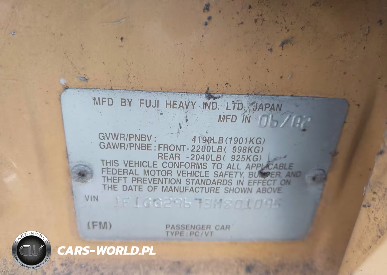 2003 Subaru Impreza Wrx VIN:JF1GG29673H801095 - 9