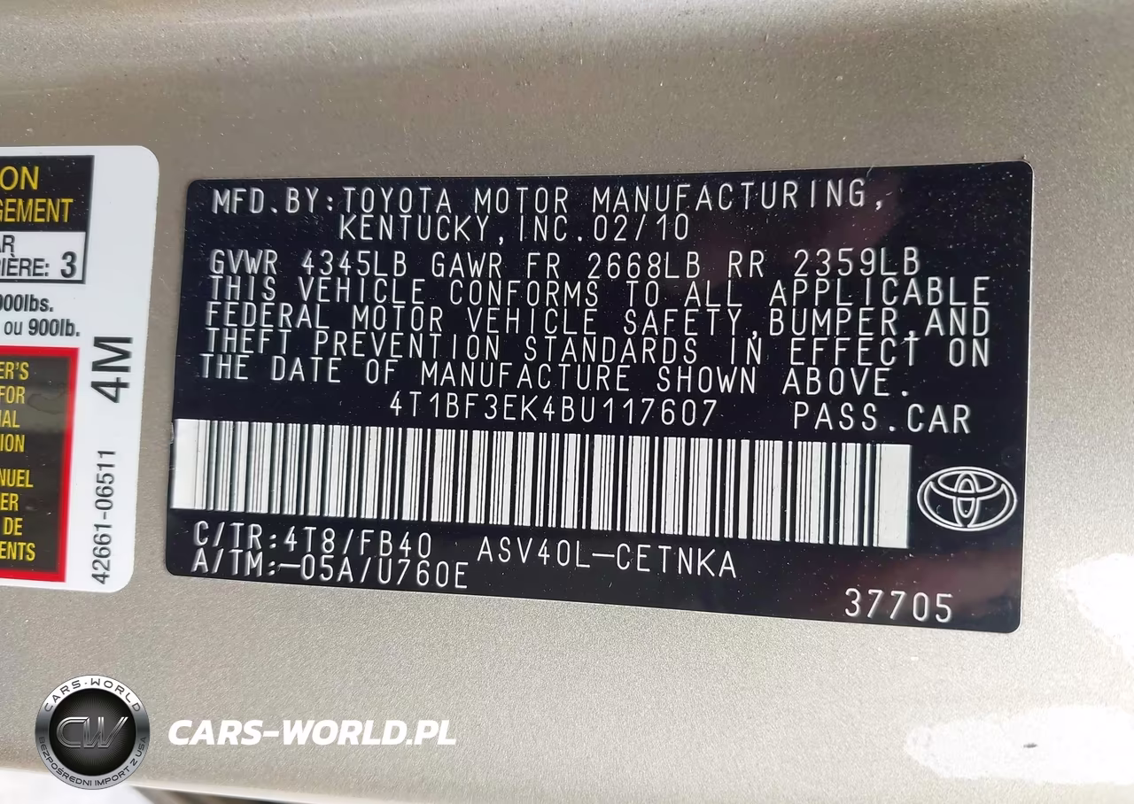 2011 Toyota Camry Le VIN:4T1BF3EK4BU117607 - 9