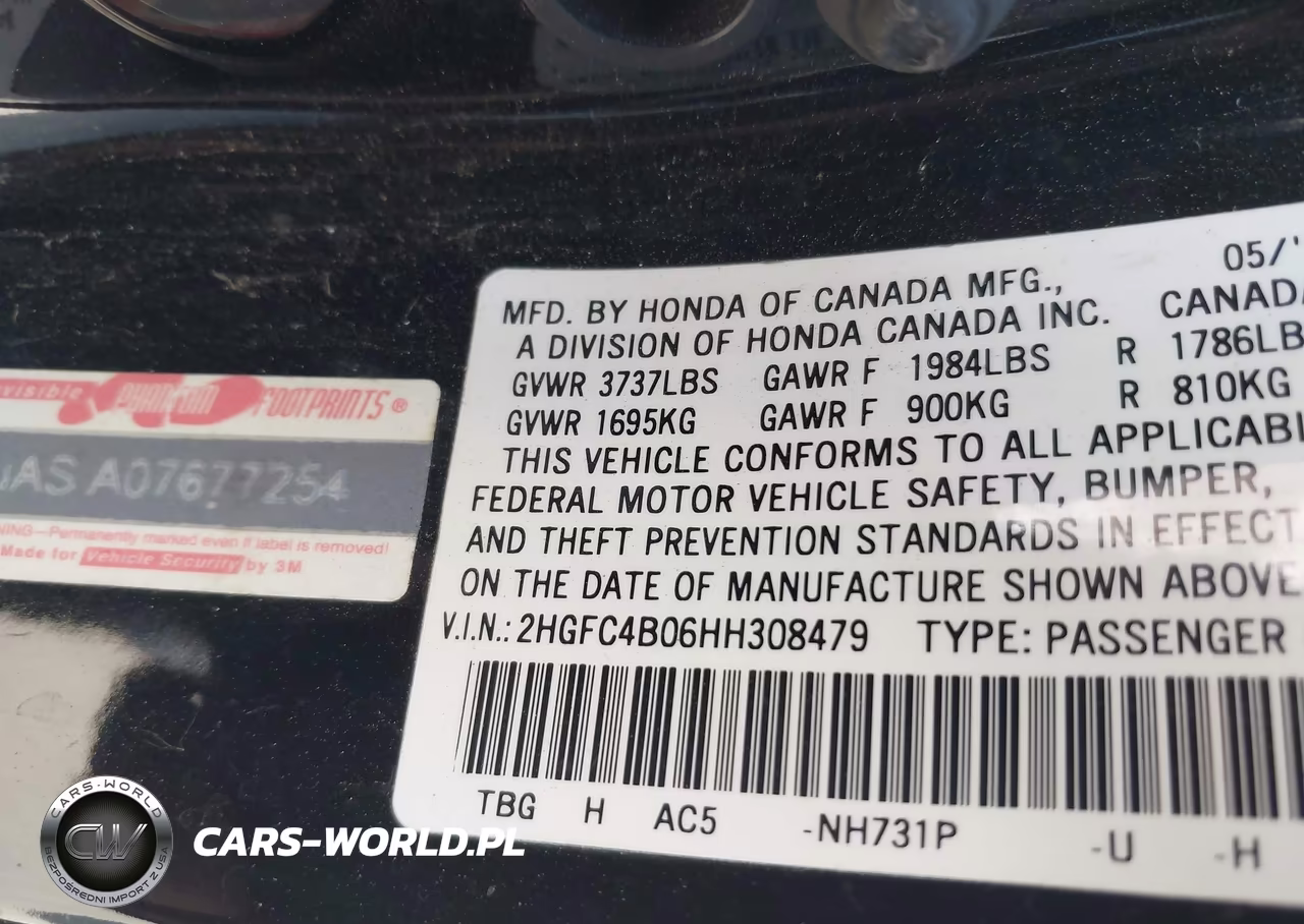 2017 Honda Civic Lx VIN:2HGFC4B06HH308479 - 9