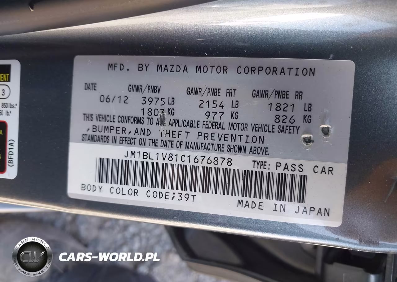 2012 Mazda Mazda3 I Touring VIN:JM1BL1V81C1676878 - 9