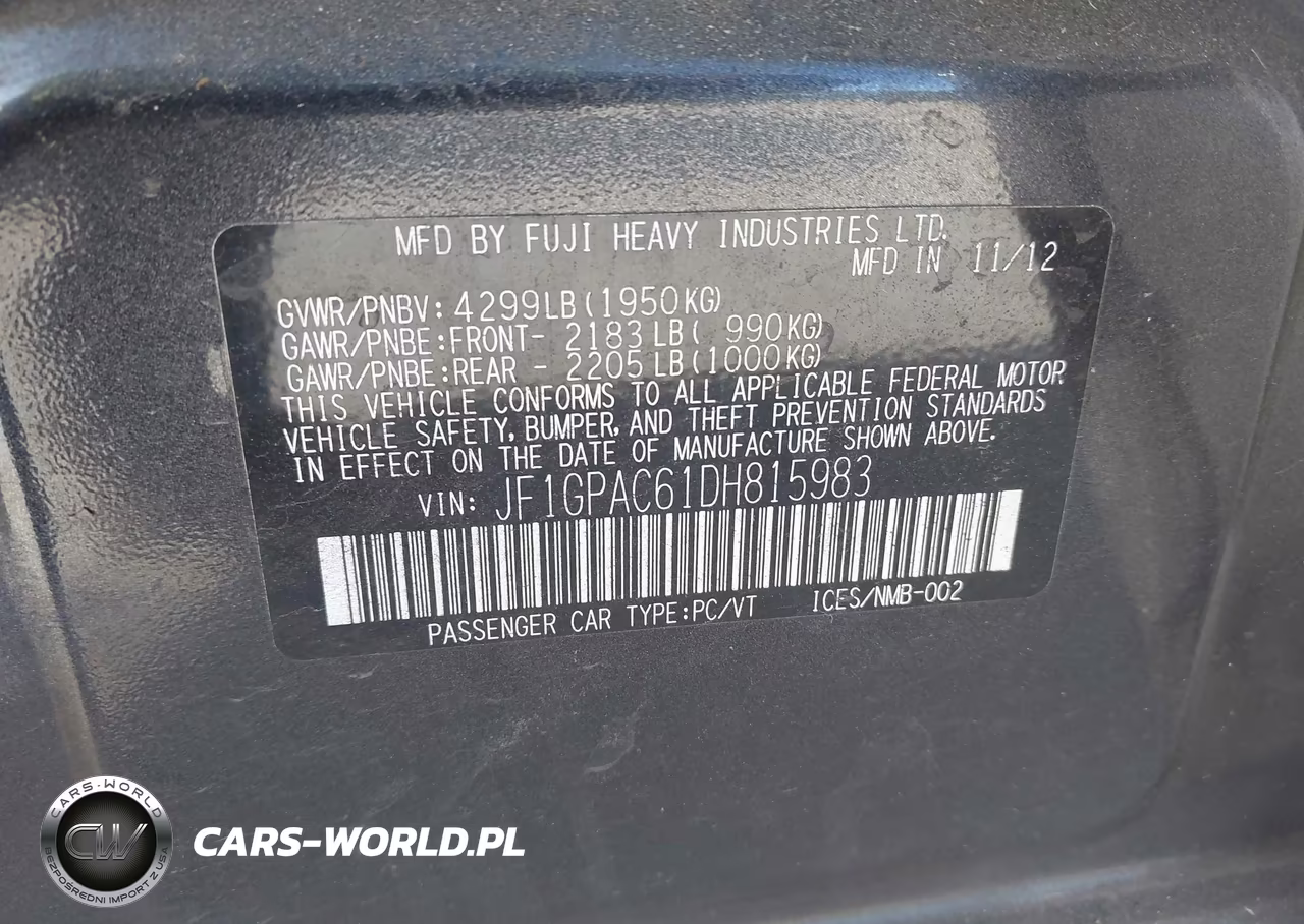 2013 Subaru Impreza 2.0I Premium VIN:JF1GPAC61DH815983 - 9