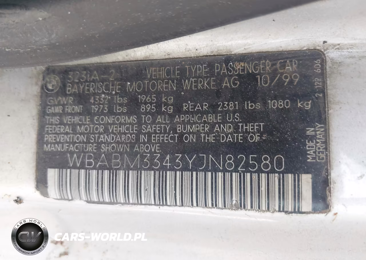 2000 BMW 323Ci VIN:WBABM3343YJN82580 - 9