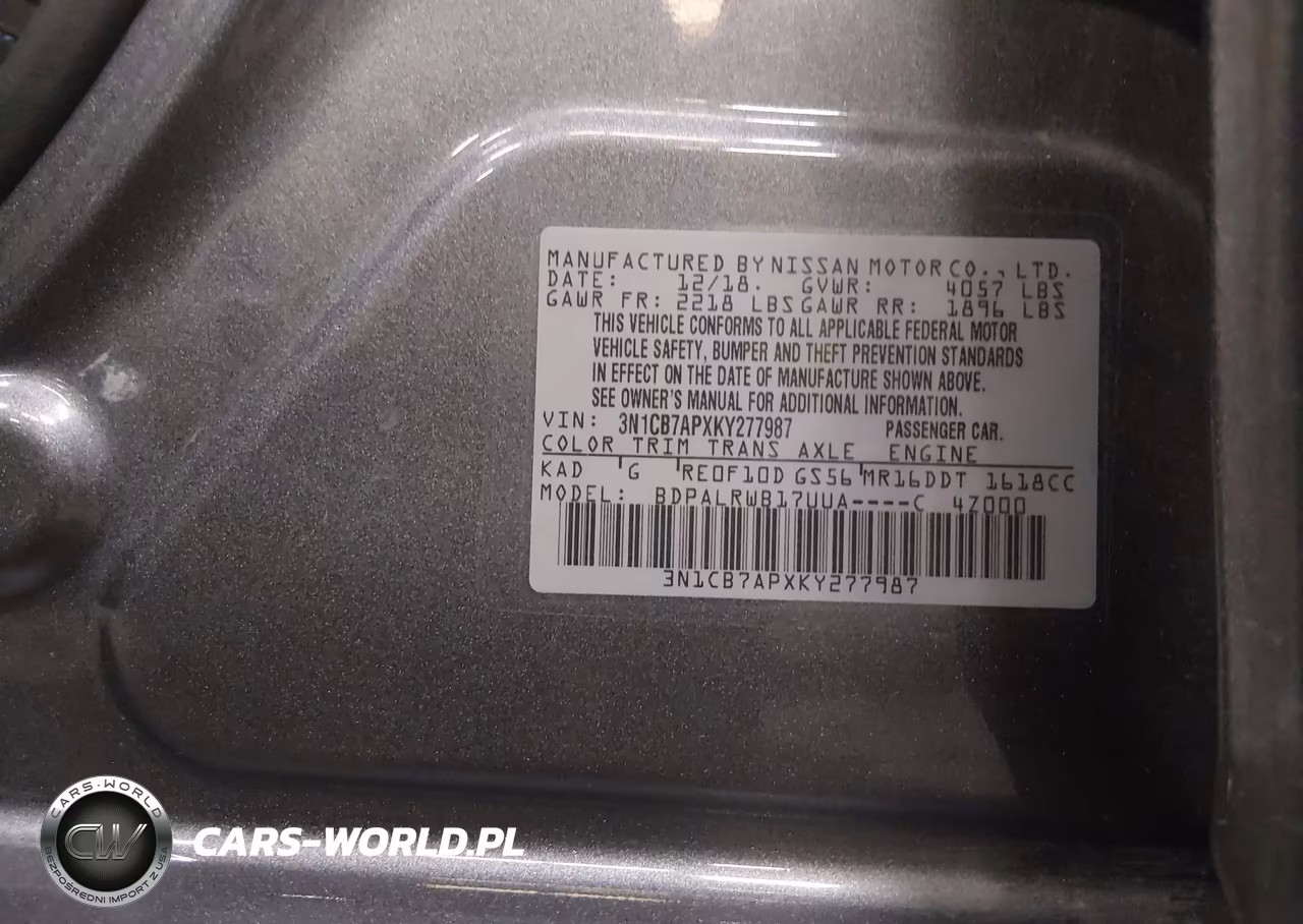2019 Nissan Sentra Sr Turbo VIN:3N1CB7APXKY277987 - 9
