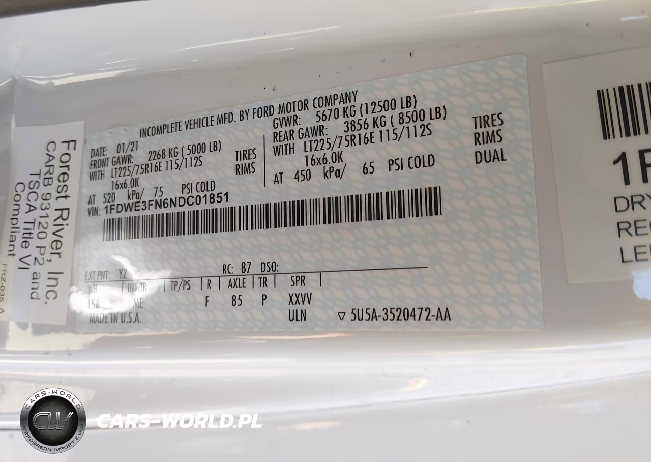 2022 Ford E-350 Cutaway VIN:1FDWE3FN6NDC01851 - 8