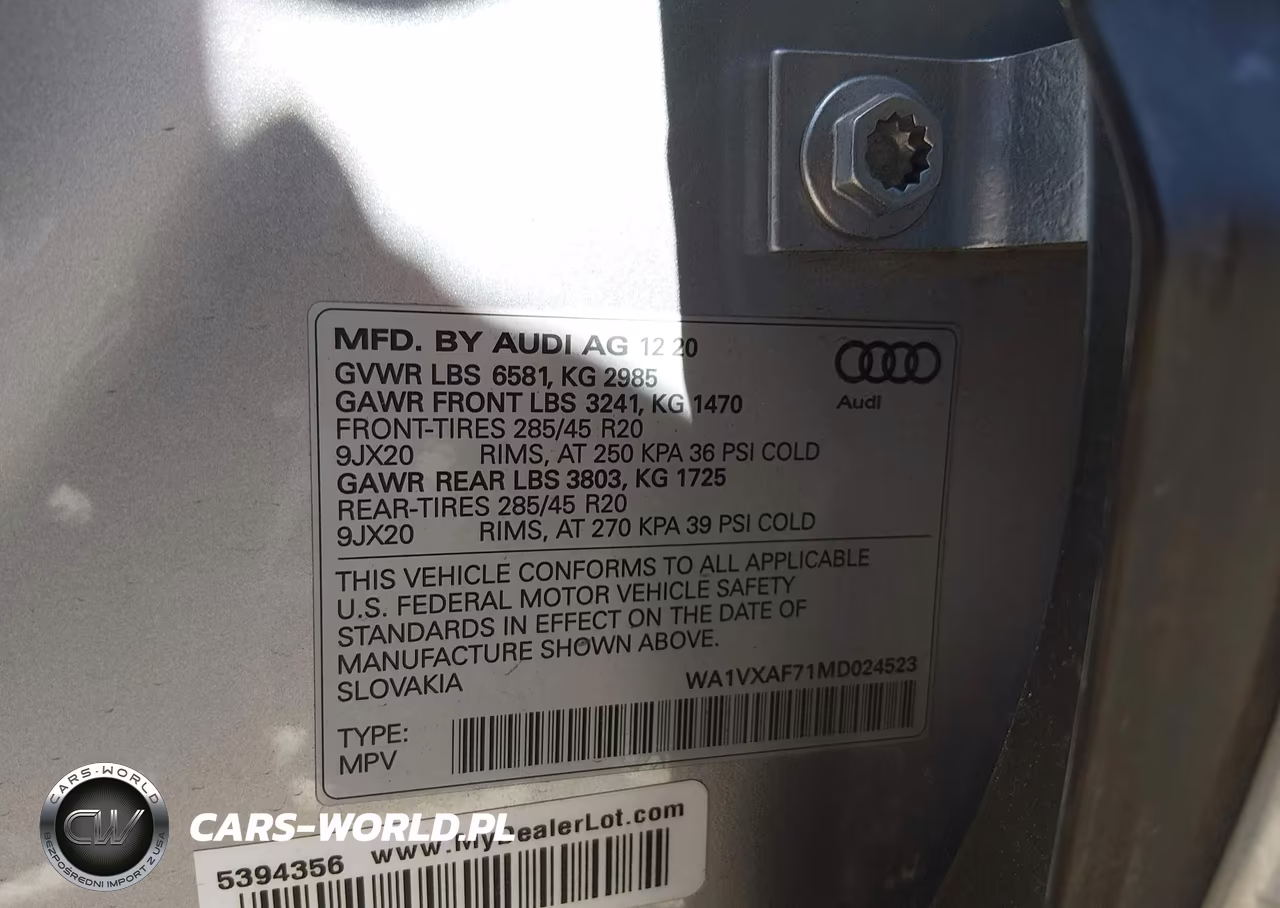2021 Audi Q7 Prestige 55 Tfsi Quattro Tiptronic VIN:WA1VXAF71MD024523 - 9