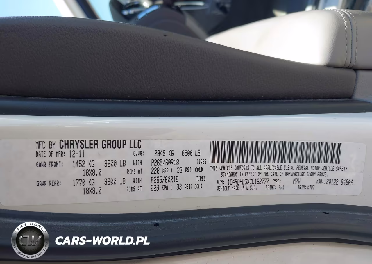 2012 Dodge Durango Crew VIN:1C4RDHDGXCC182777 - 9