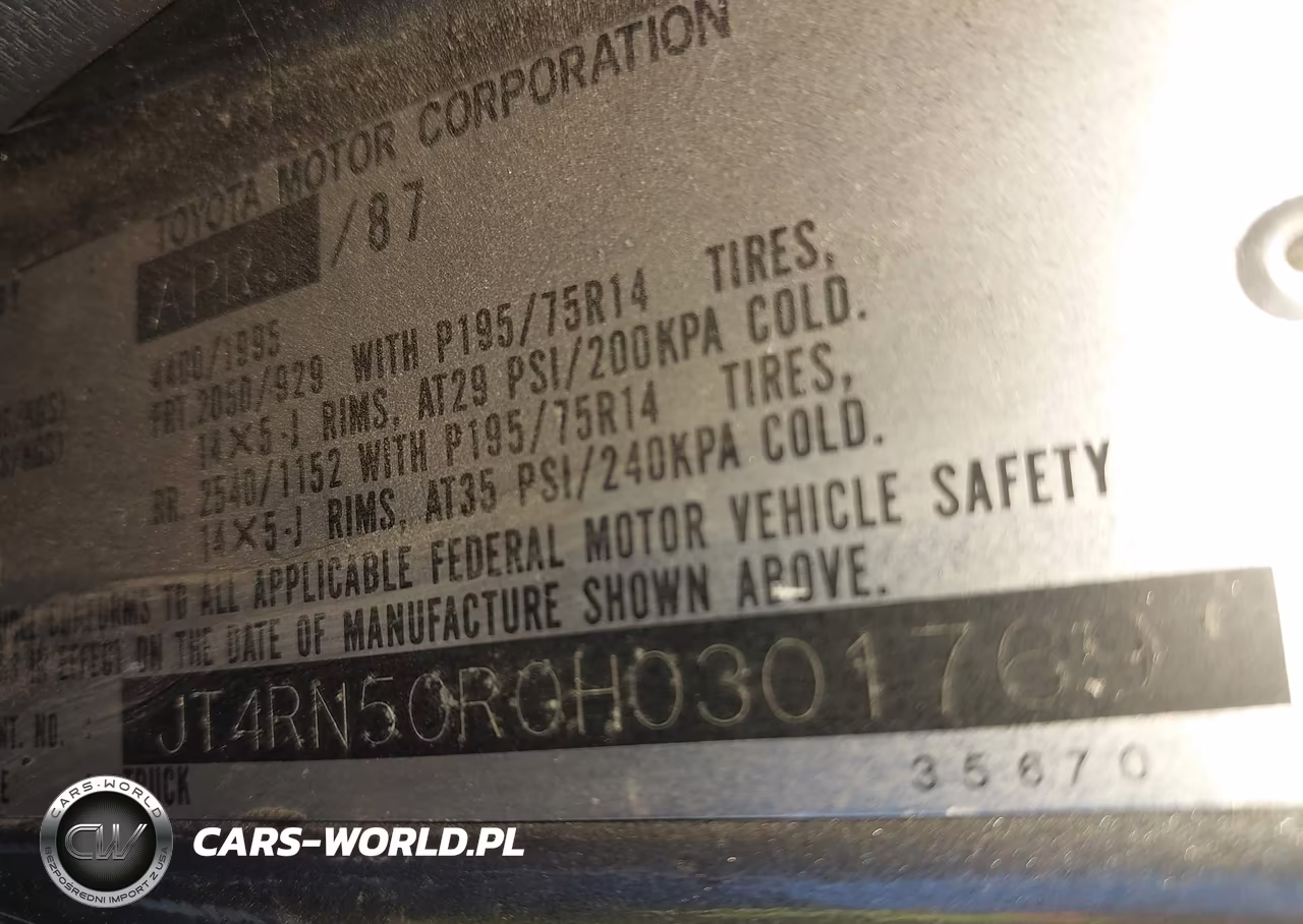 1987 Toyota Pickup 1-2 Ton Rn50 VIN:JT4RN50R0H0301769 - 9