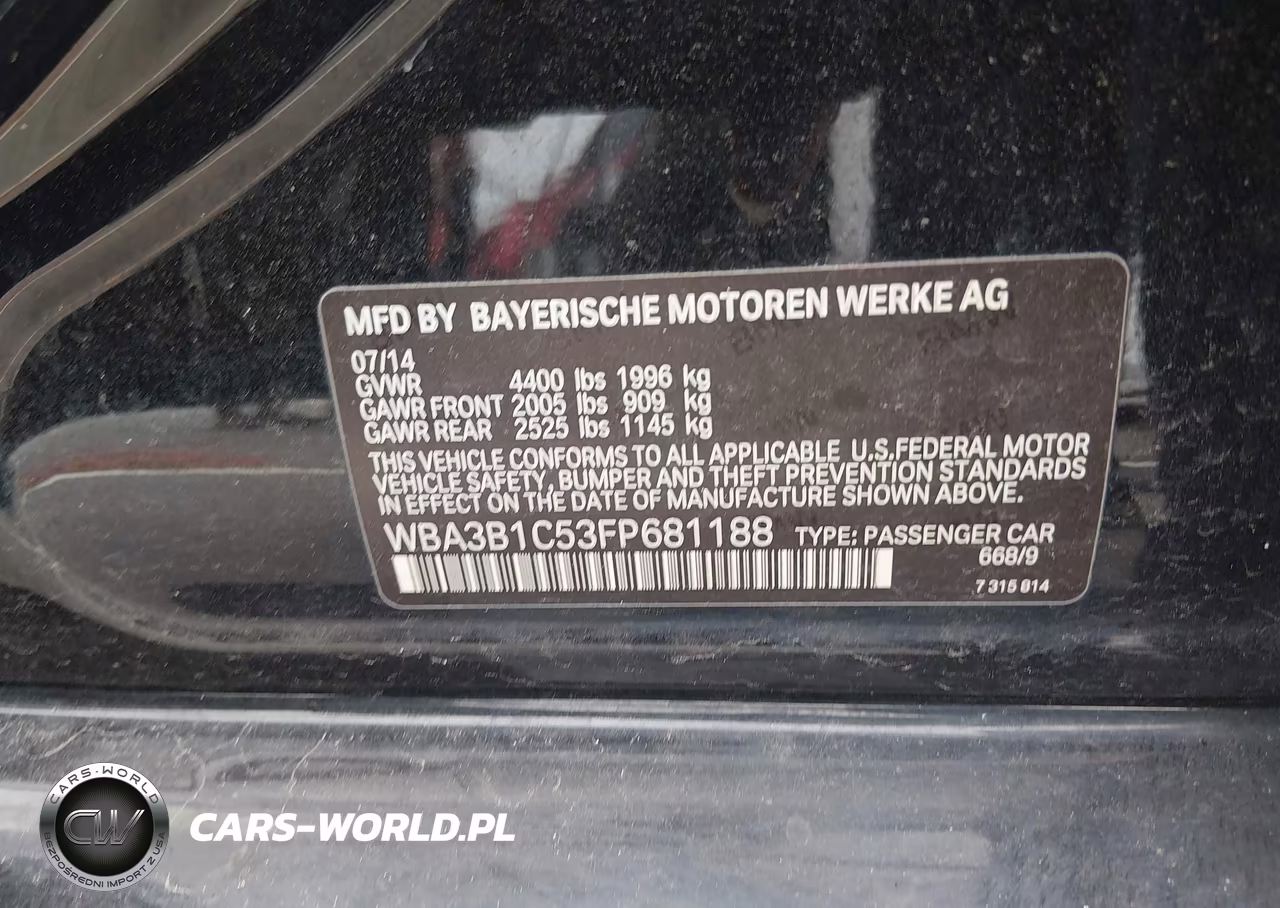2015 BMW 320I VIN:WBA3B1C53FP681188 - 9